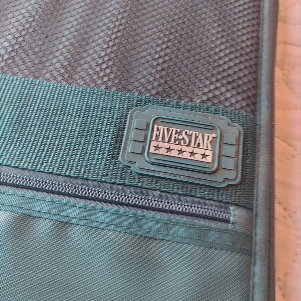 Vintage Mead Five Star Zipper 3 Ring Binder Teal Green School Office Storage - Picture 7 of 8